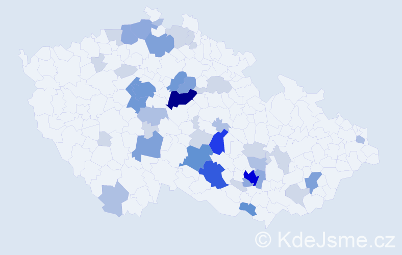 Příjmení: 'Škarvada', počet výskytů 125 v celé ČR