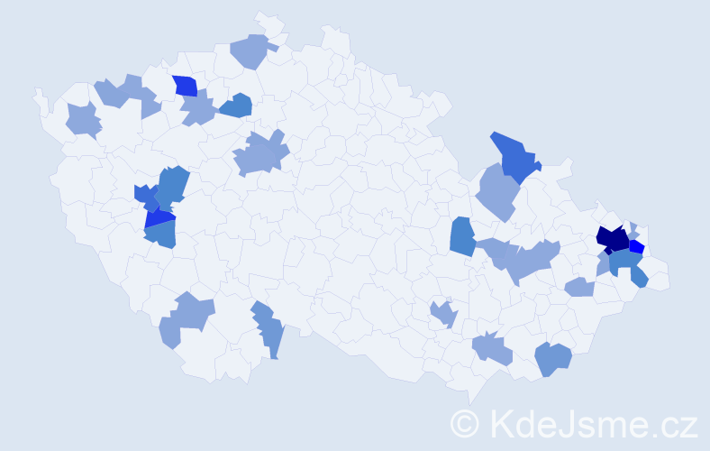 Příjmení: 'Murko', počet výskytů 86 v celé ČR