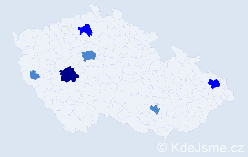 Příjmení: 'Vengrínová', počet výskytů 10 v celé ČR