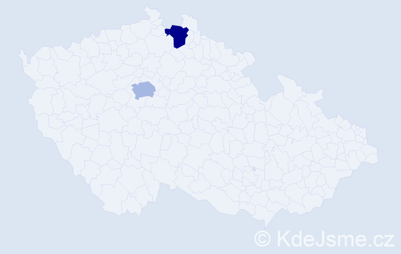 Příjmení: 'Kostelac', počet výskytů 6 v celé ČR