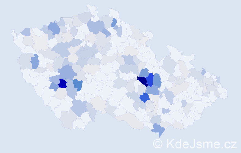 Příjmení: 'Češka', počet výskytů 499 v celé ČR