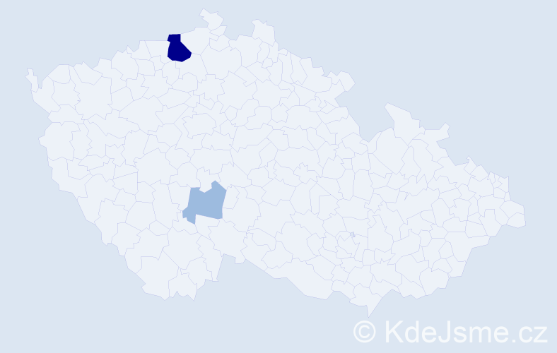 Příjmení: 'Krofingerová', počet výskytů 5 v celé ČR