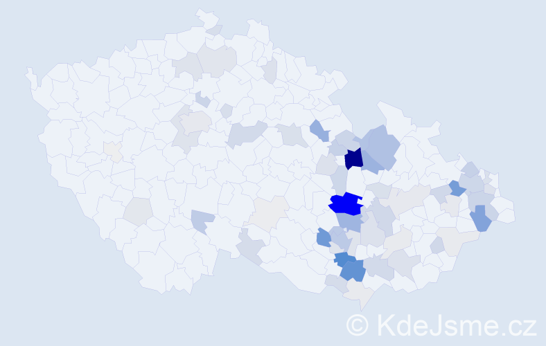 Příjmení: 'Fabiánková', počet výskytů 248 v celé ČR