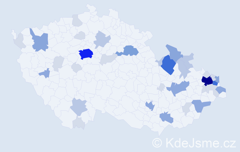Příjmení: 'Slíž', počet výskytů 110 v celé ČR