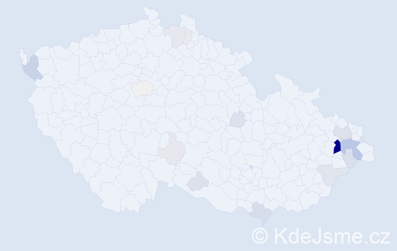 Příjmení: 'Lys', počet výskytů 74 v celé ČR