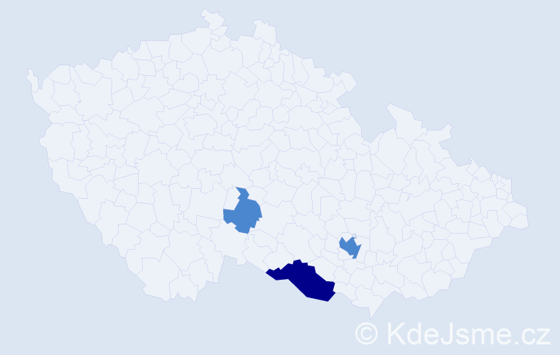 Příjmení: 'Brounková', počet výskytů 5 v celé ČR