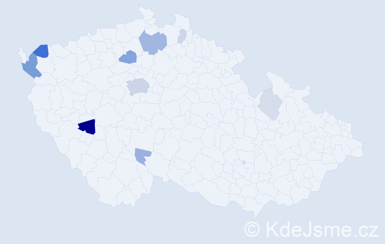 Příjmení: 'Hornek', počet výskytů 30 v celé ČR