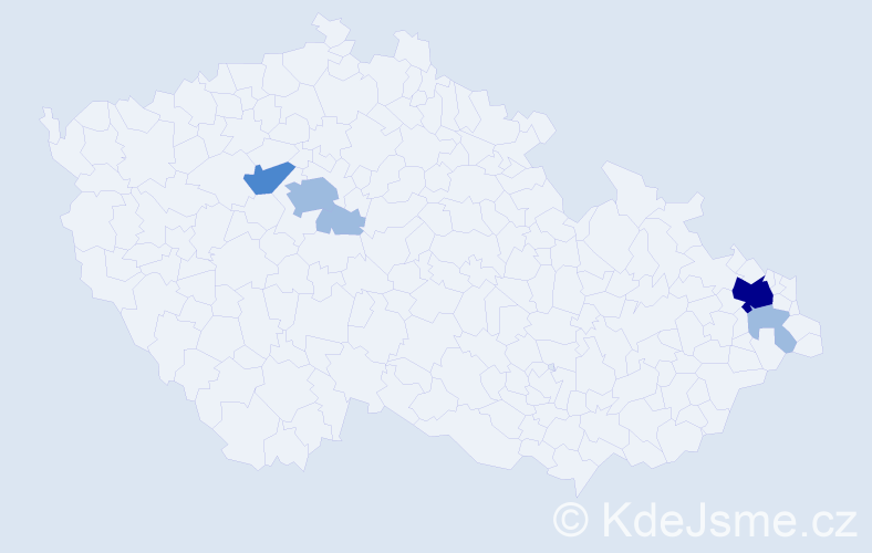 Příjmení: 'Halakucová', počet výskytů 9 v celé ČR