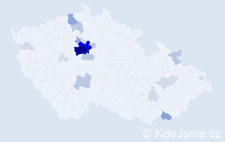 Příjmení: 'Bulvas', počet výskytů 59 v celé ČR