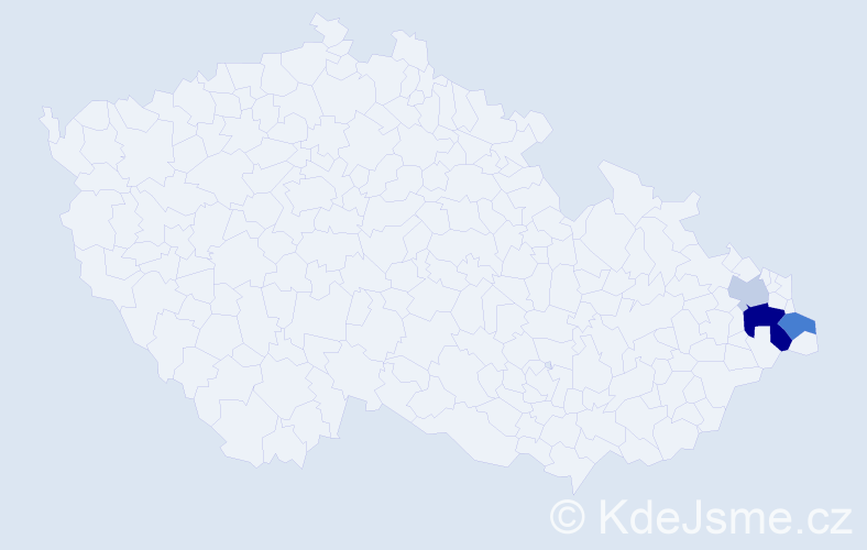 Příjmení: 'Gryžbon', počet výskytů 14 v celé ČR