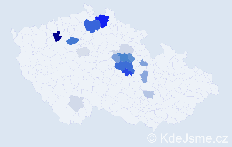 Příjmení: 'Hrníčko', počet výskytů 51 v celé ČR