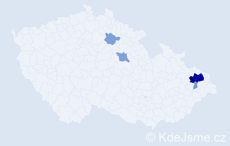 Příjmení: 'Bruzková', počet výskytů 21 v celé ČR
