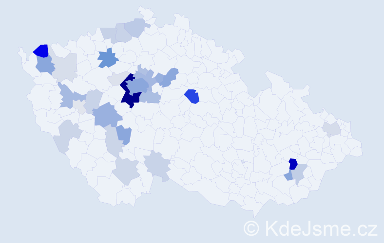 Příjmení: 'Krištůfková', počet výskytů 116 v celé ČR