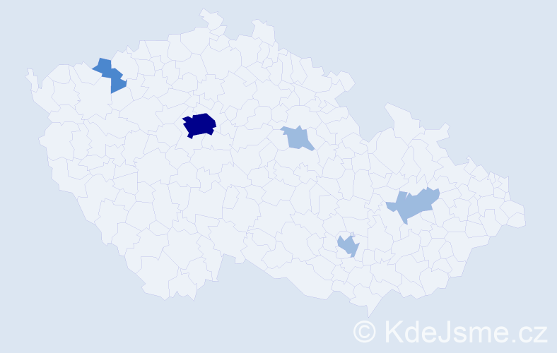 Příjmení: 'Uzsák', počet výskytů 9 v celé ČR