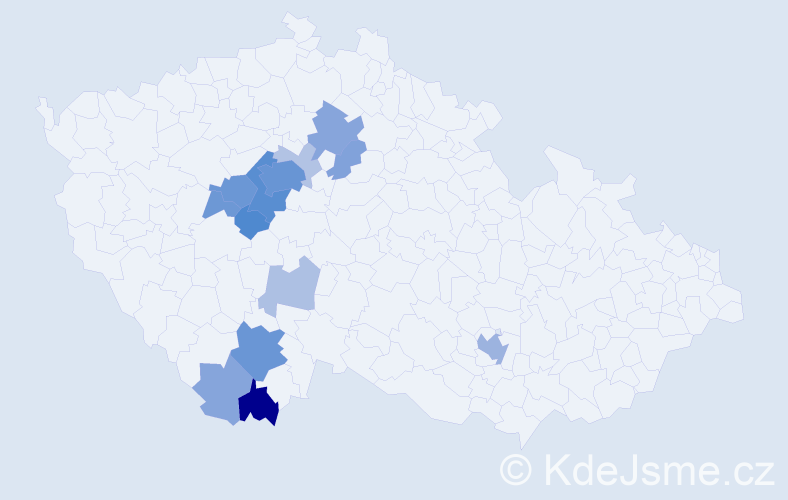 Příjmení: 'Hněvkovský', počet výskytů 49 v celé ČR