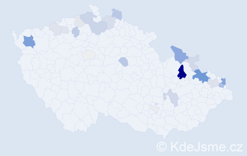 Příjmení: 'Martinček', počet výskytů 57 v celé ČR