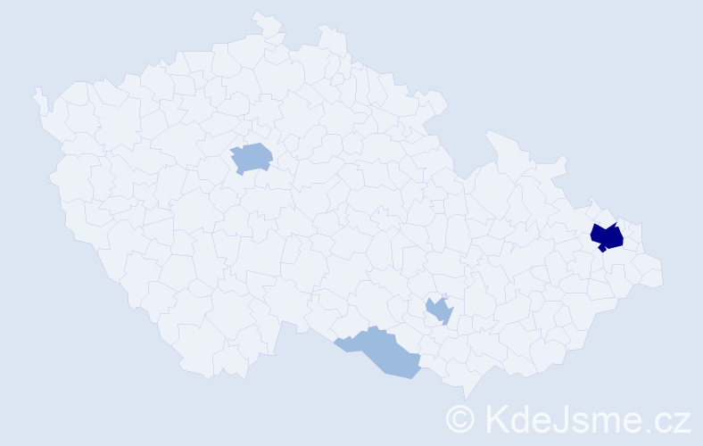 Příjmení: 'Hipšr', počet výskytů 7 v celé ČR