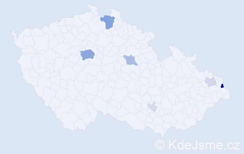 Příjmení: 'Bonev', počet výskytů 17 v celé ČR