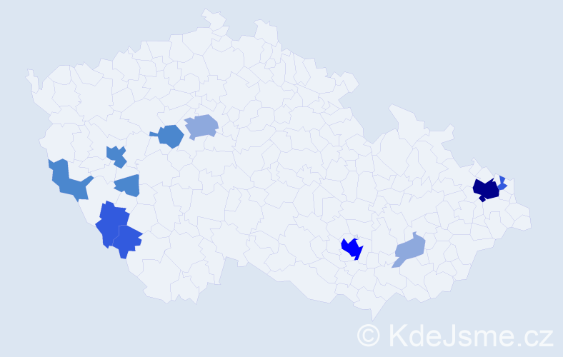 Příjmení: 'Čief', počet výskytů 28 v celé ČR