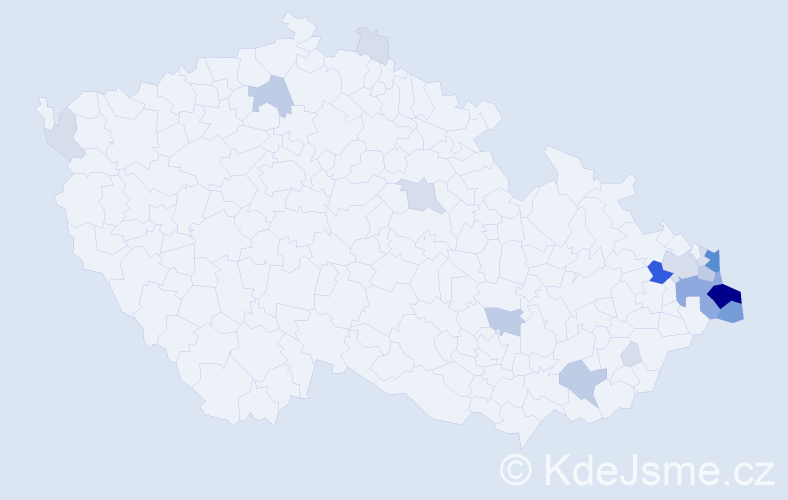 Příjmení: 'Madzia', počet výskytů 69 v celé ČR