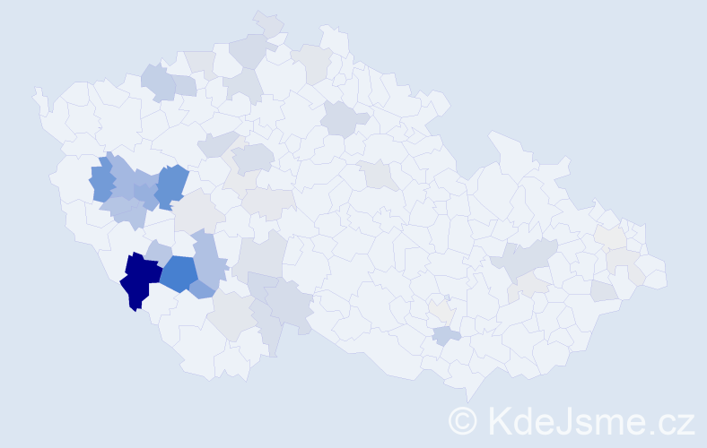 Příjmení: 'Janout', počet výskytů 161 v celé ČR