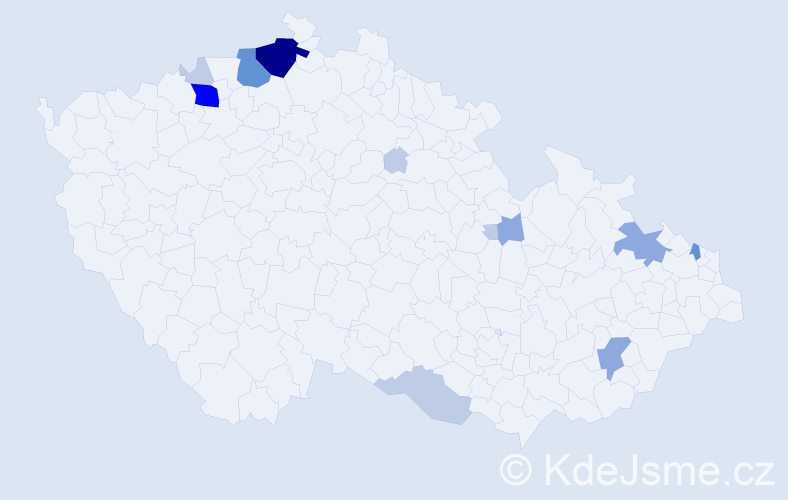 Příjmení: 'Miškolci', počet výskytů 36 v celé ČR