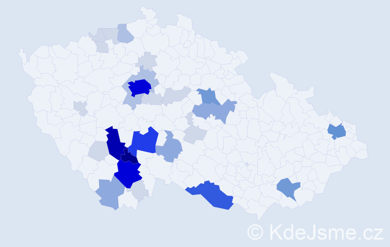 Příjmení: 'Zuntová', počet výskytů 120 v celé ČR