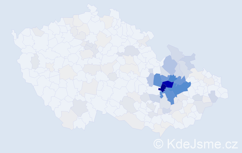 Příjmení: 'Vyroubalová', počet výskytů 483 v celé ČR