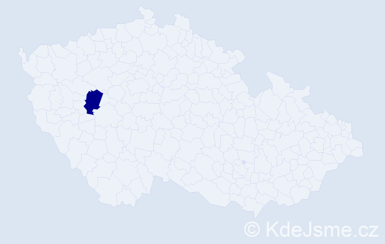 Příjmení: 'Kőkőrčená', počet výskytů 1 v celé ČR