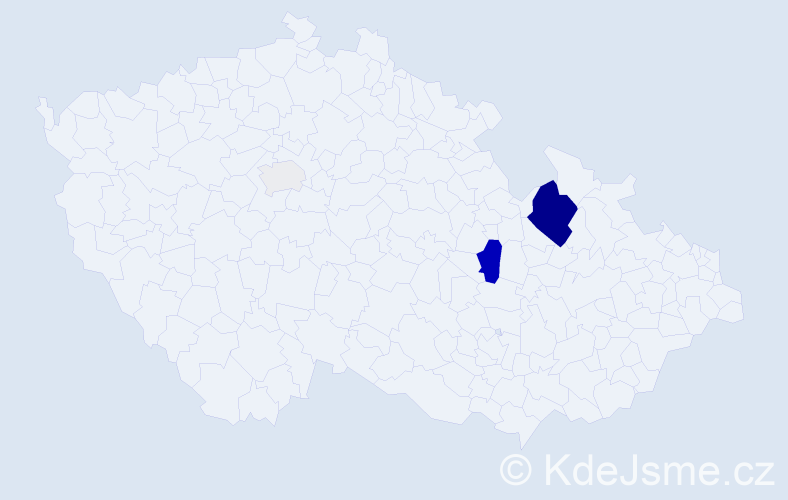 Příjmení: 'Bratinová', počet výskytů 11 v celé ČR