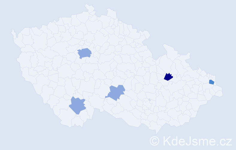 Příjmení: 'Denevová', počet výskytů 10 v celé ČR