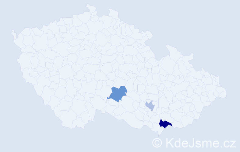 Příjmení: 'Trtoň', počet výskytů 4 v celé ČR