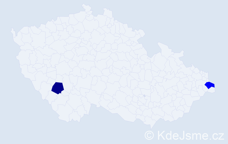 Příjmení: 'Vrzuková', počet výskytů 2 v celé ČR