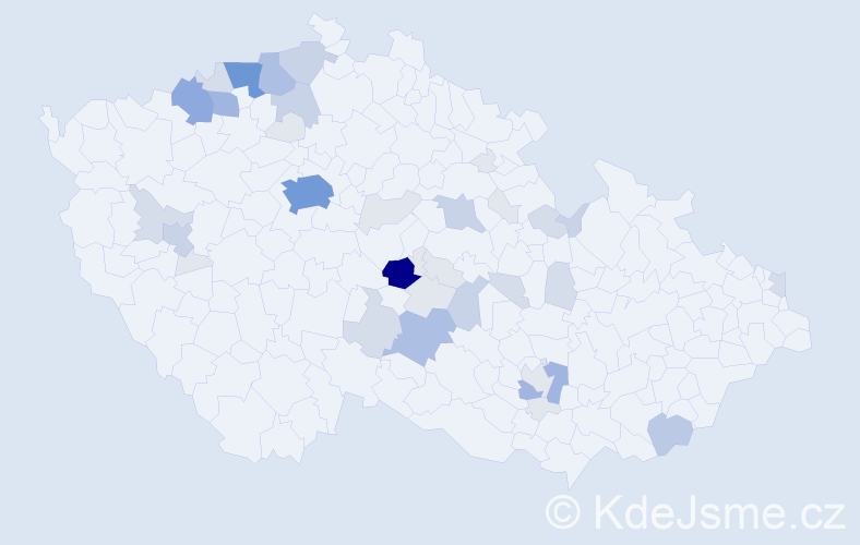 Příjmení: 'Pejchar', počet výskytů 136 v celé ČR