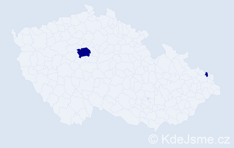 Příjmení: 'Bástiová', počet výskytů 2 v celé ČR