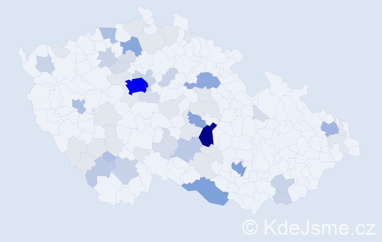 Příjmení: 'Blažíčková', počet výskytů 193 v celé ČR