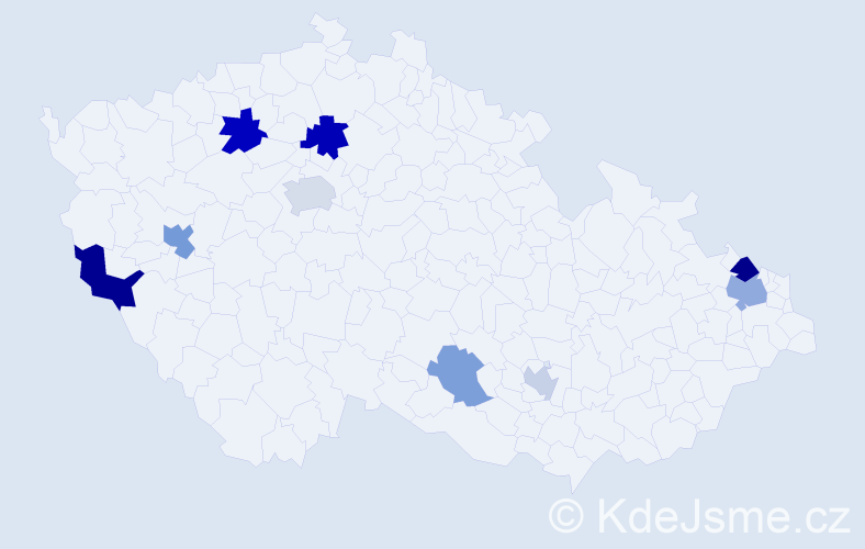 Příjmení: 'Buchelová', počet výskytů 16 v celé ČR