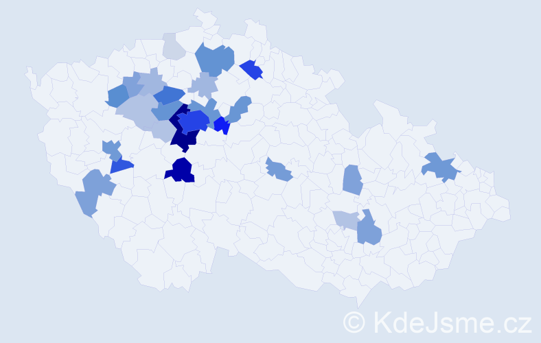 Příjmení: 'Kejha', počet výskytů 126 v celé ČR