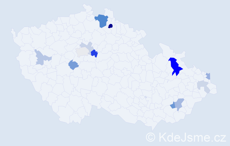 Příjmení: 'Tejnská', počet výskytů 29 v celé ČR