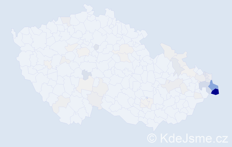 Příjmení: 'Čmiel', počet výskytů 236 v celé ČR