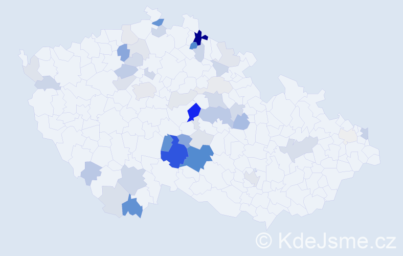 Příjmení: 'Marousek', počet výskytů 122 v celé ČR