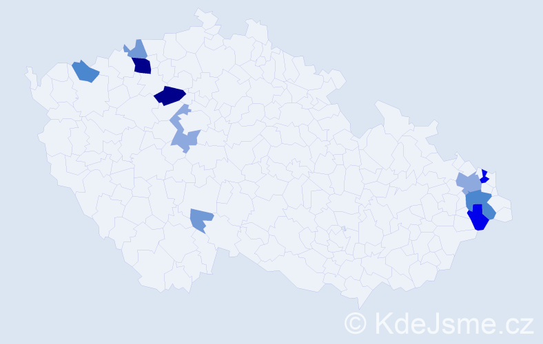 Příjmení: 'Fedič', počet výskytů 34 v celé ČR