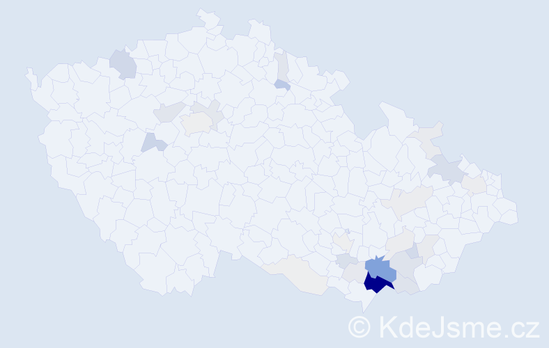 Příjmení: 'Kordula', počet výskytů 164 v celé ČR