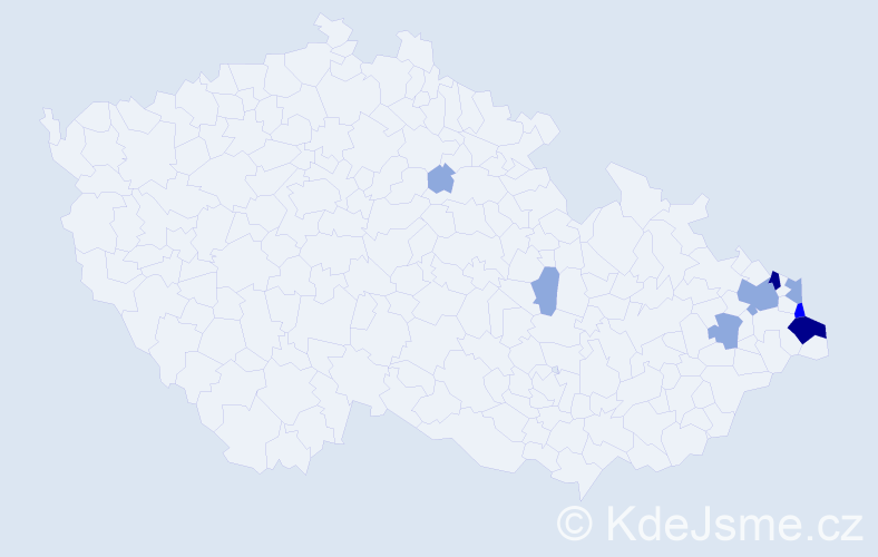 Příjmení: 'Fonš', počet výskytů 19 v celé ČR