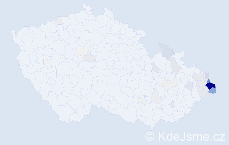 Příjmení: 'Lasota', počet výskytů 190 v celé ČR