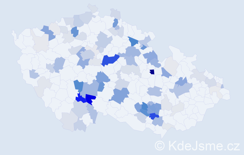 Příjmení: 'Nerudová', počet výskytů 362 v celé ČR