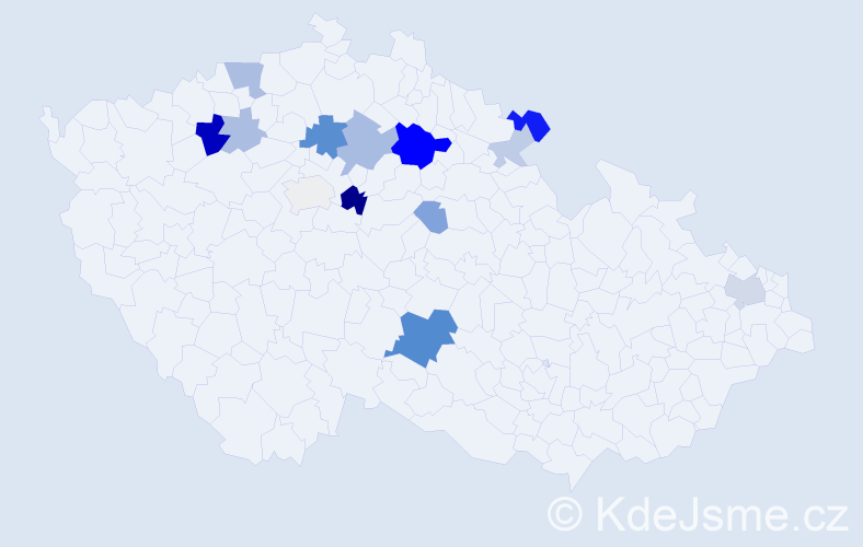 Příjmení: 'Ruszo', počet výskytů 34 v celé ČR