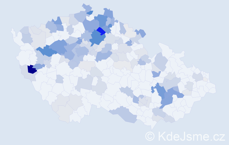 Příjmení: 'Milerová', počet výskytů 542 v celé ČR