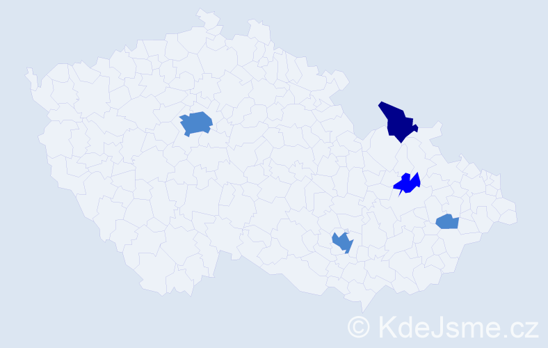 Příjmení: 'Bašo', počet výskytů 8 v celé ČR