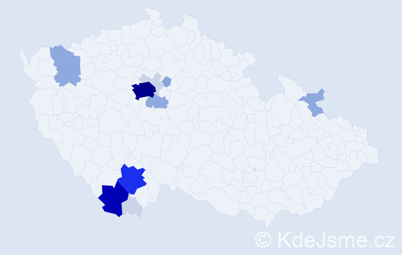 Příjmení: 'Honetschlägerová', počet výskytů 47 v celé ČR